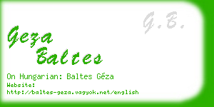 geza baltes business card